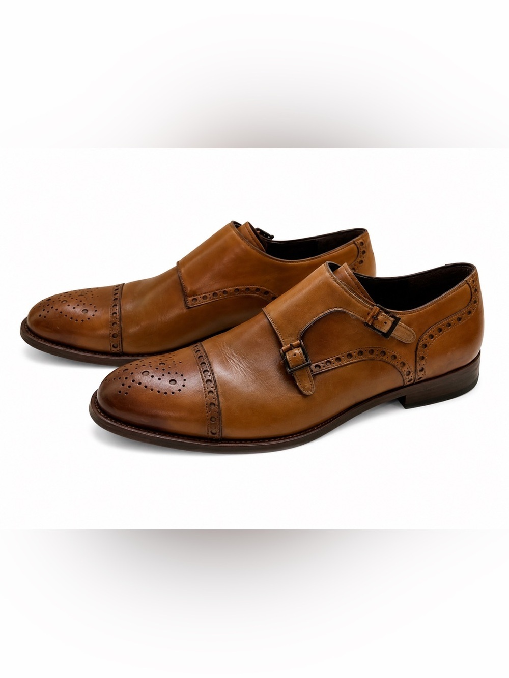 Magnanni , Men’s,Tan Leather Dress Shoes With Buckle At The Side.Size11